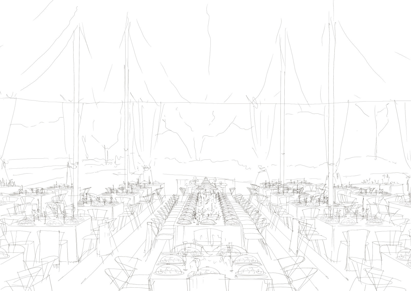 Wedding design sketches by Albina Alieva