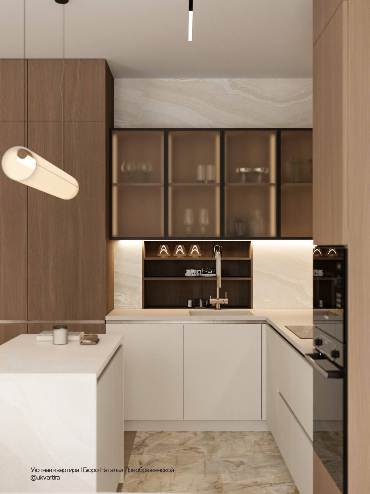 Квартира 64 м² в ЖК Level Мичуринский: мягкие линии и свет