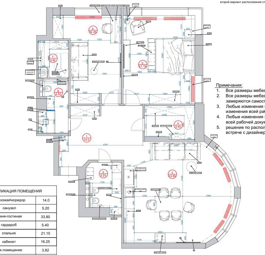 Европейский подход в квартире 105 м²: мягкая архитектура и камень