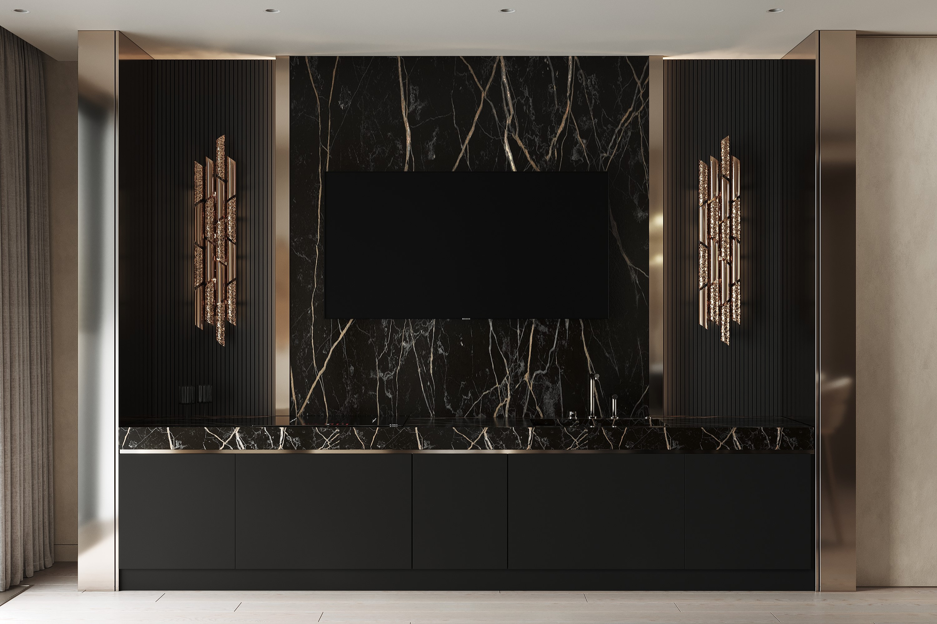 Дизайн интерьера квартиры 53,6 м² в ЖК Capital Towers, Москва