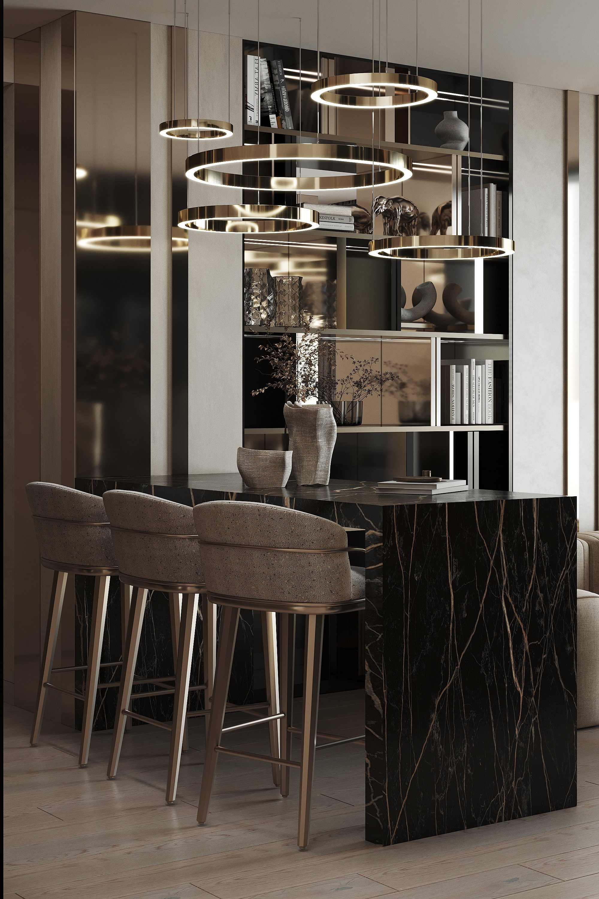 Дизайн интерьера квартиры 53,6 м² в ЖК Capital Towers, Москва