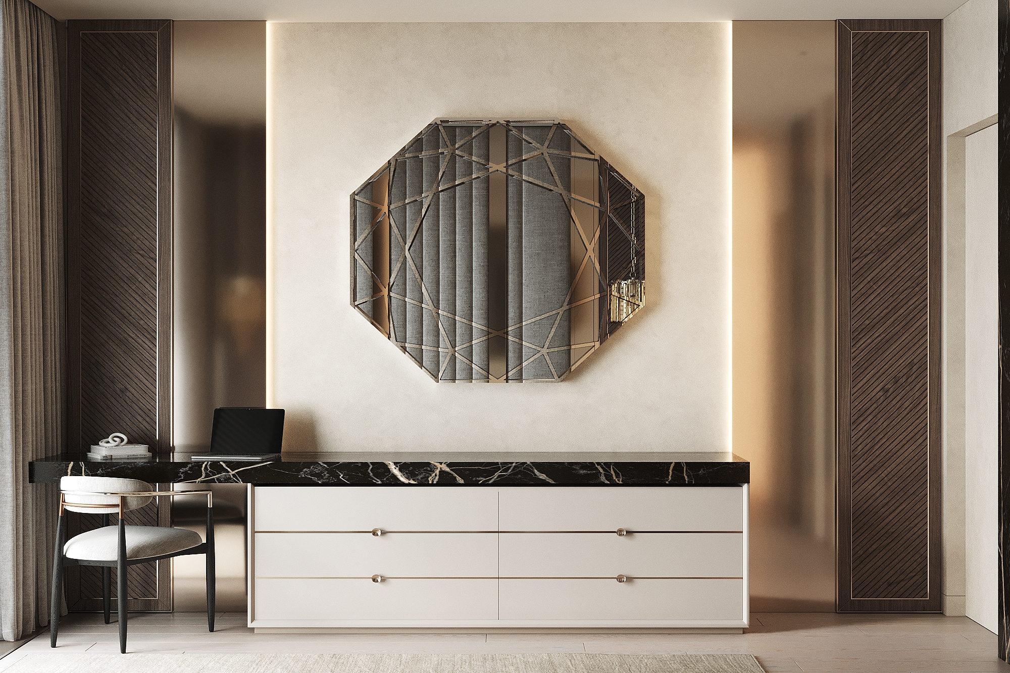 Дизайн интерьера квартиры 53,6 м² в ЖК Capital Towers, Москва