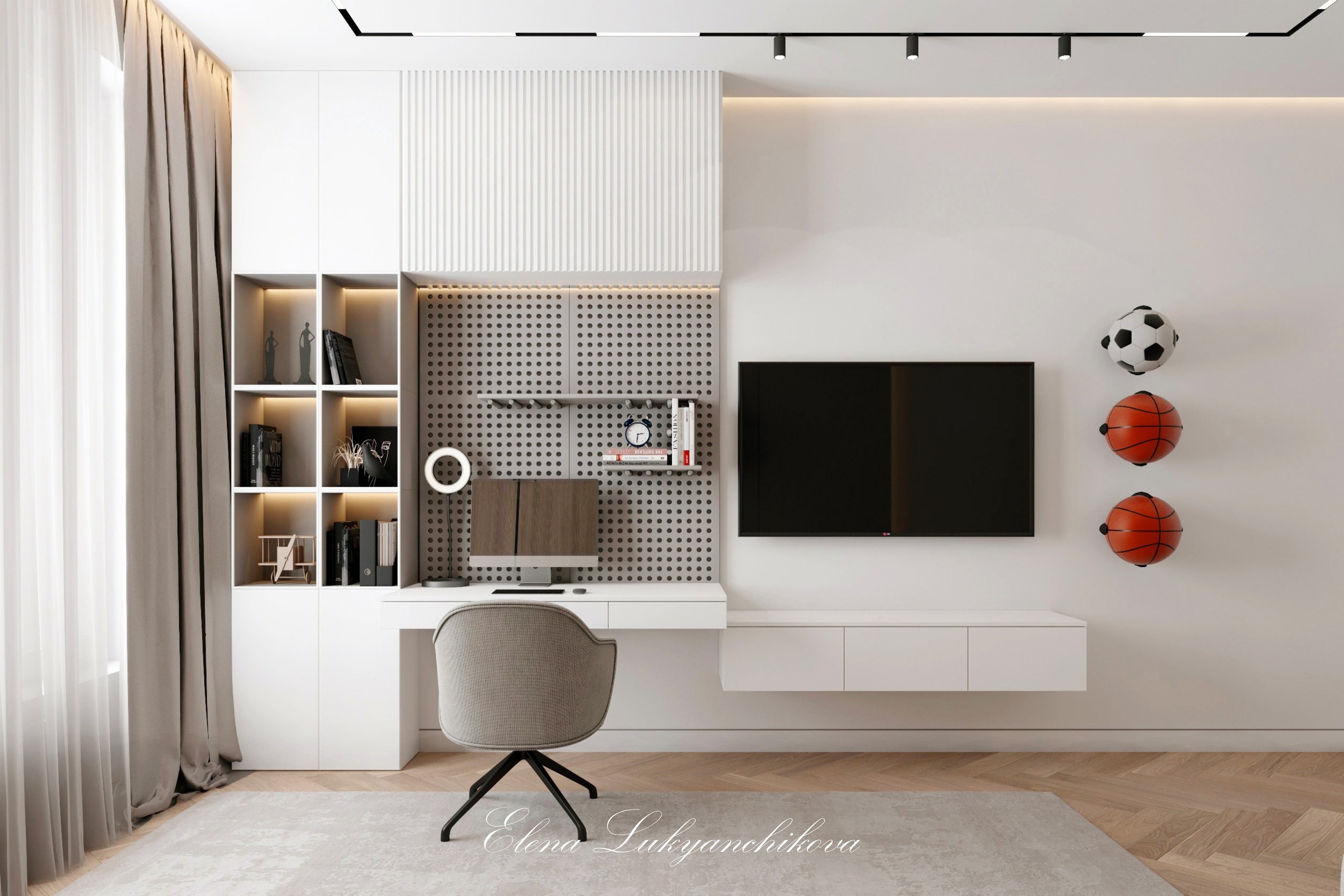 Интерьер детской для мальчика ЖК Grand View, Петровский проспект