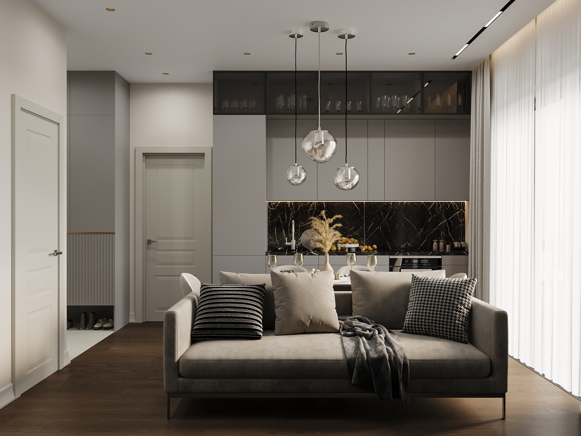 Интерьер современной квартиры 76 м²: стиль и удобство для семьи