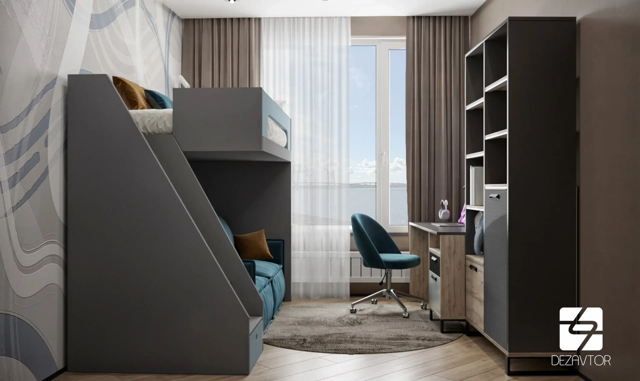 ЖК Seaview — дизайн двухкомнатной квартиры
