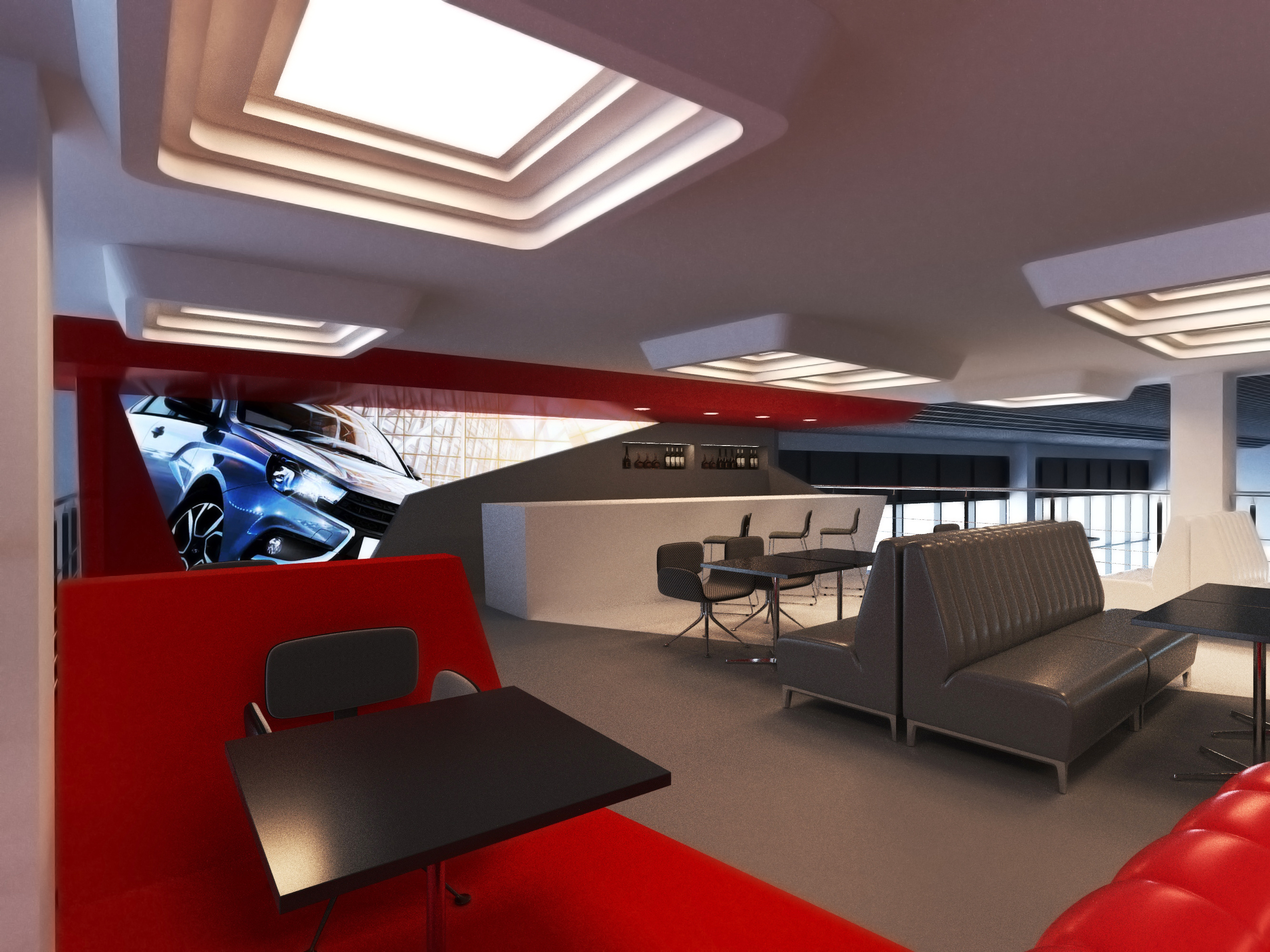 Концепт интерьера кафе автосалон "LADA", 2023 г.