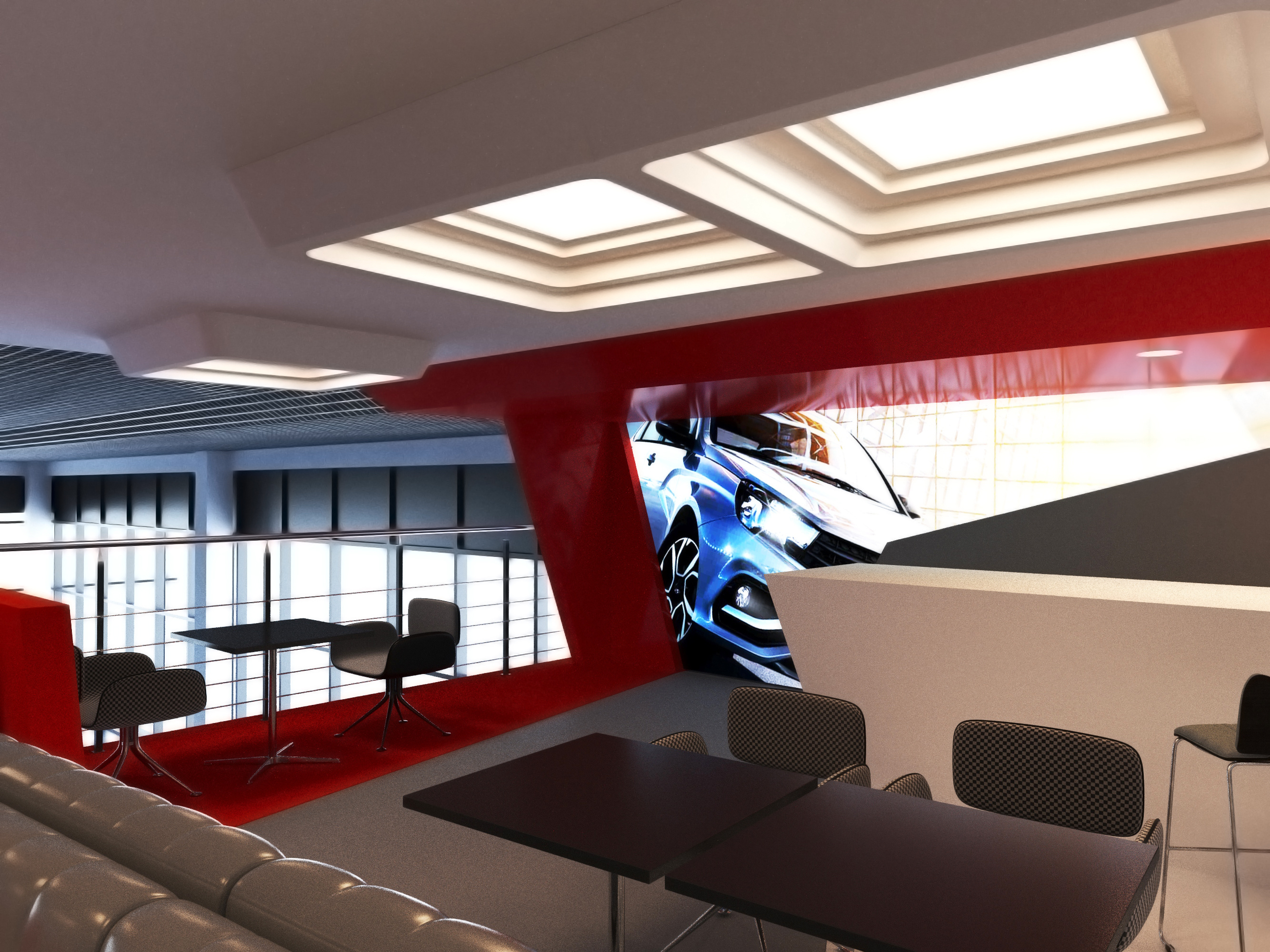 Концепт интерьера кафе автосалон "LADA", 2023 г.