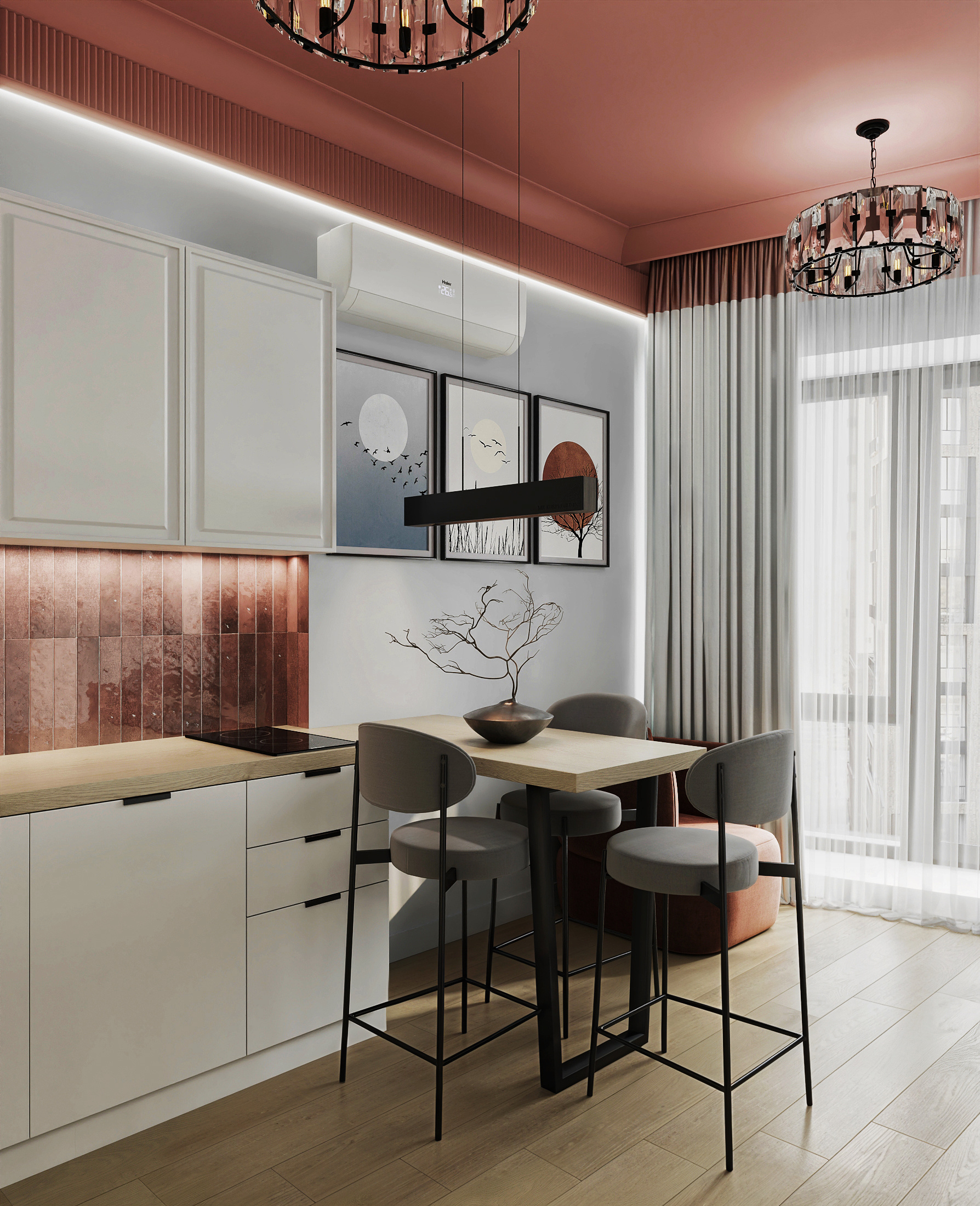 Цветная квартира 30 м² в ЖК Wellton Towers, Москва