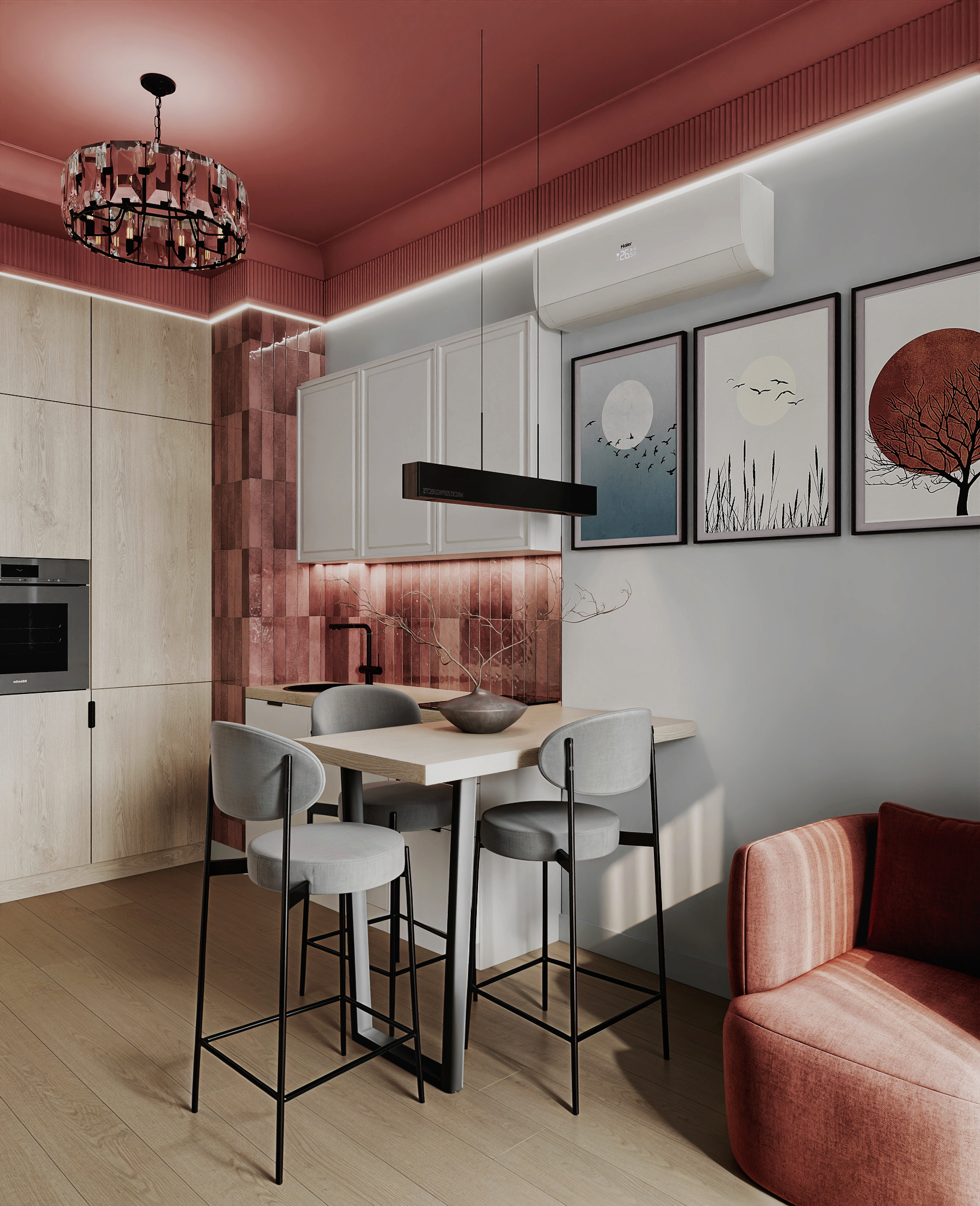 Цветная квартира 30 м² в ЖК Wellton Towers, Москва