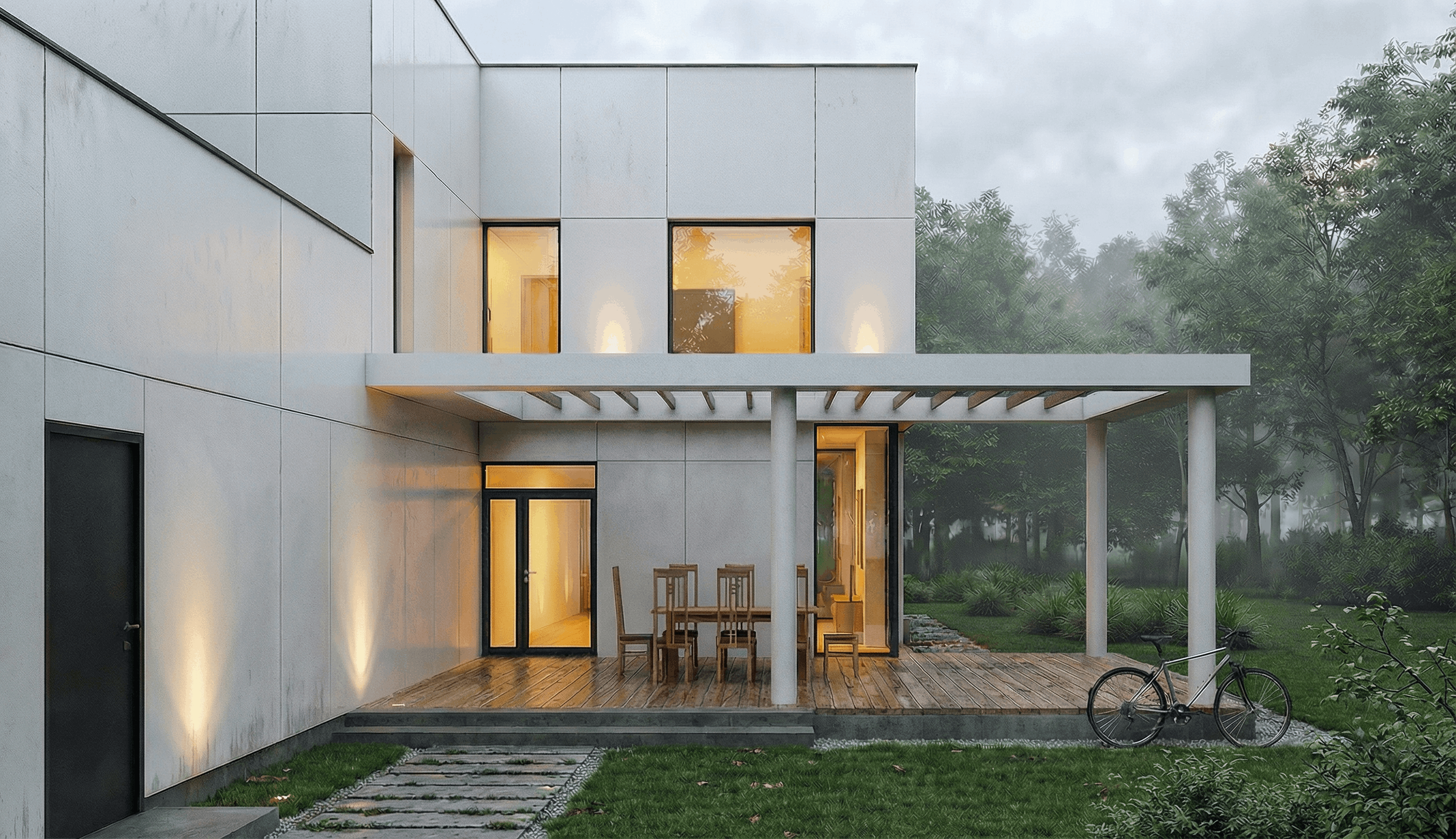 Обложка проекта: Проект дома в стиле Минимализм с плоской кровлей (274 м²)