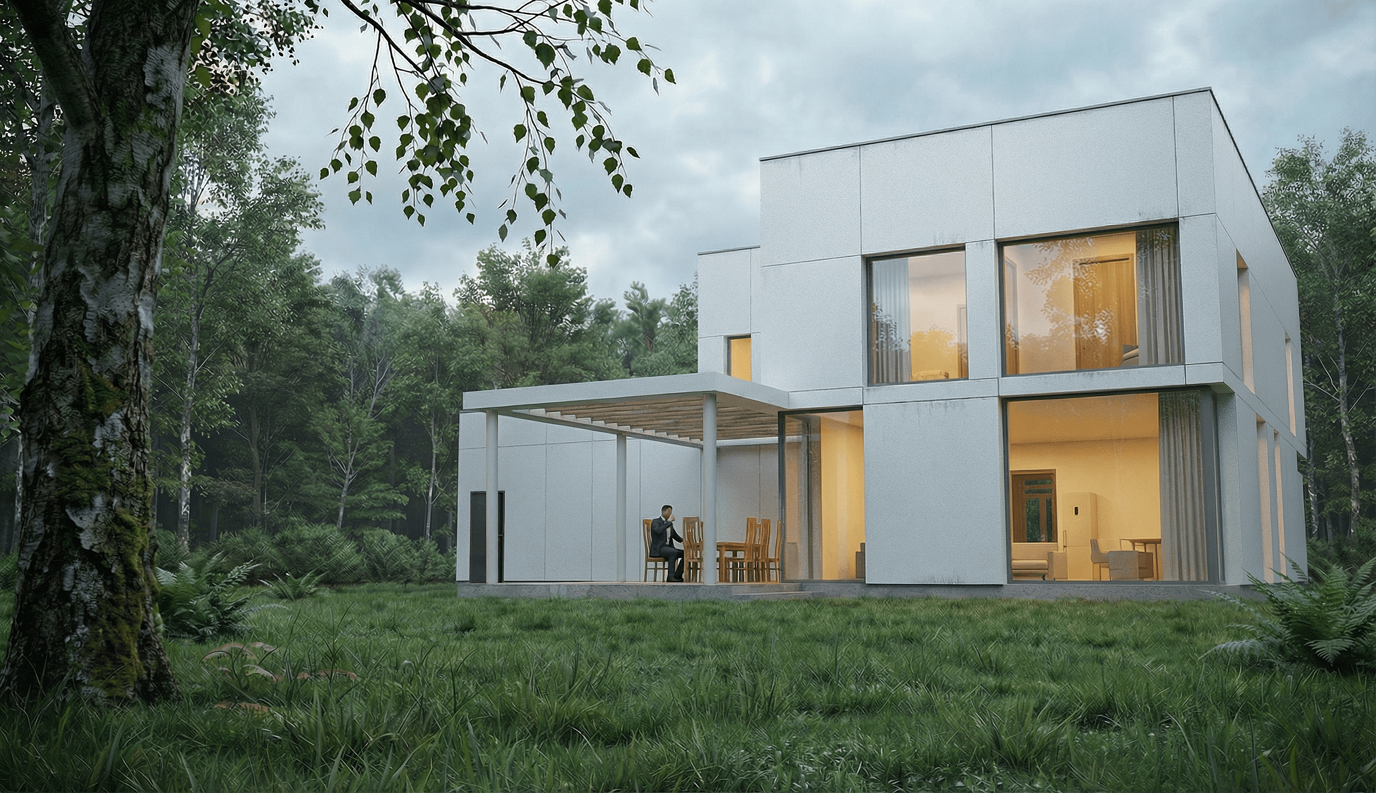 Проект дома в стиле Минимализм с плоской кровлей (274 м²)