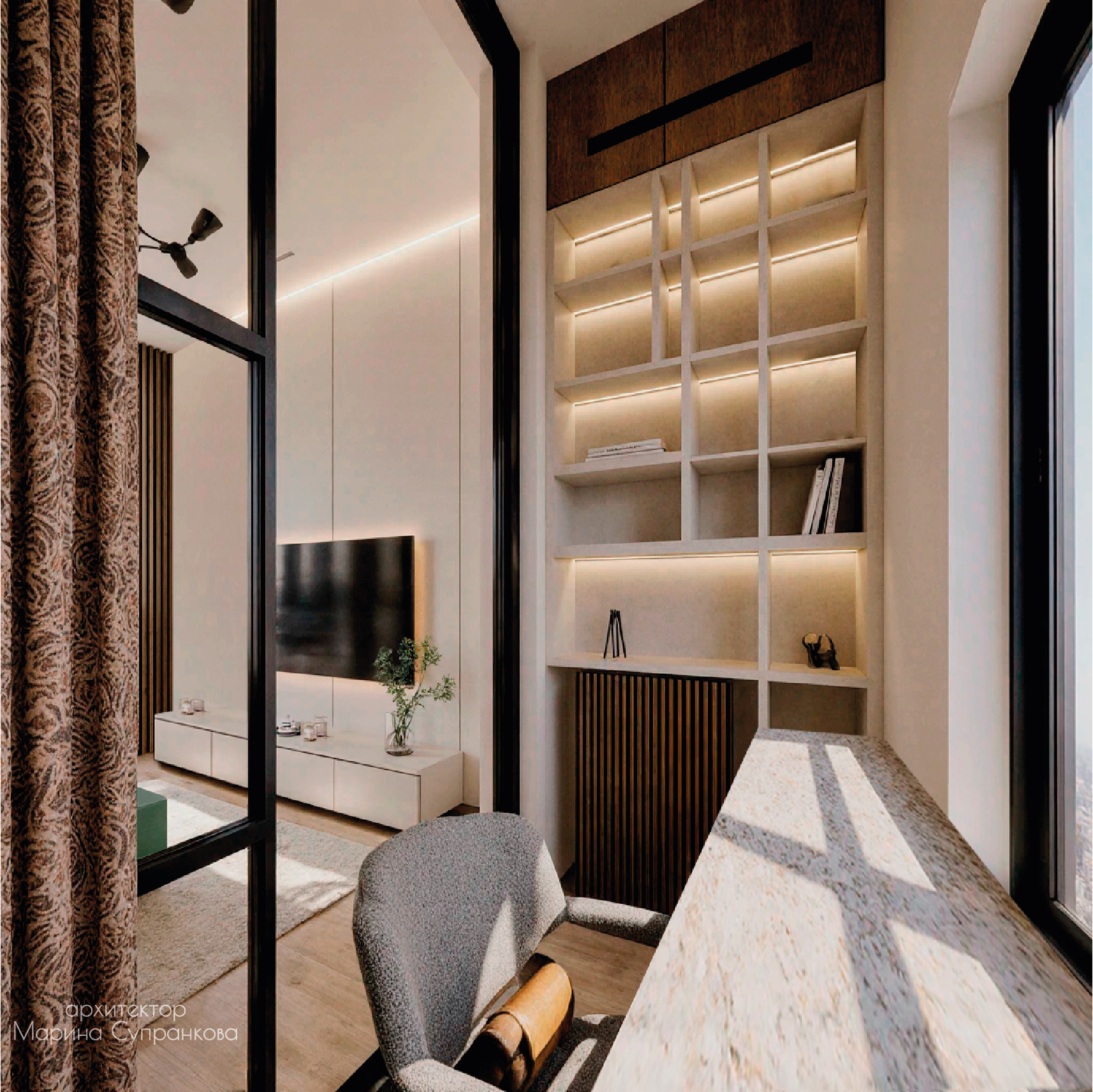 квартира для двоих "Line&Space Apartment" 64 м²
