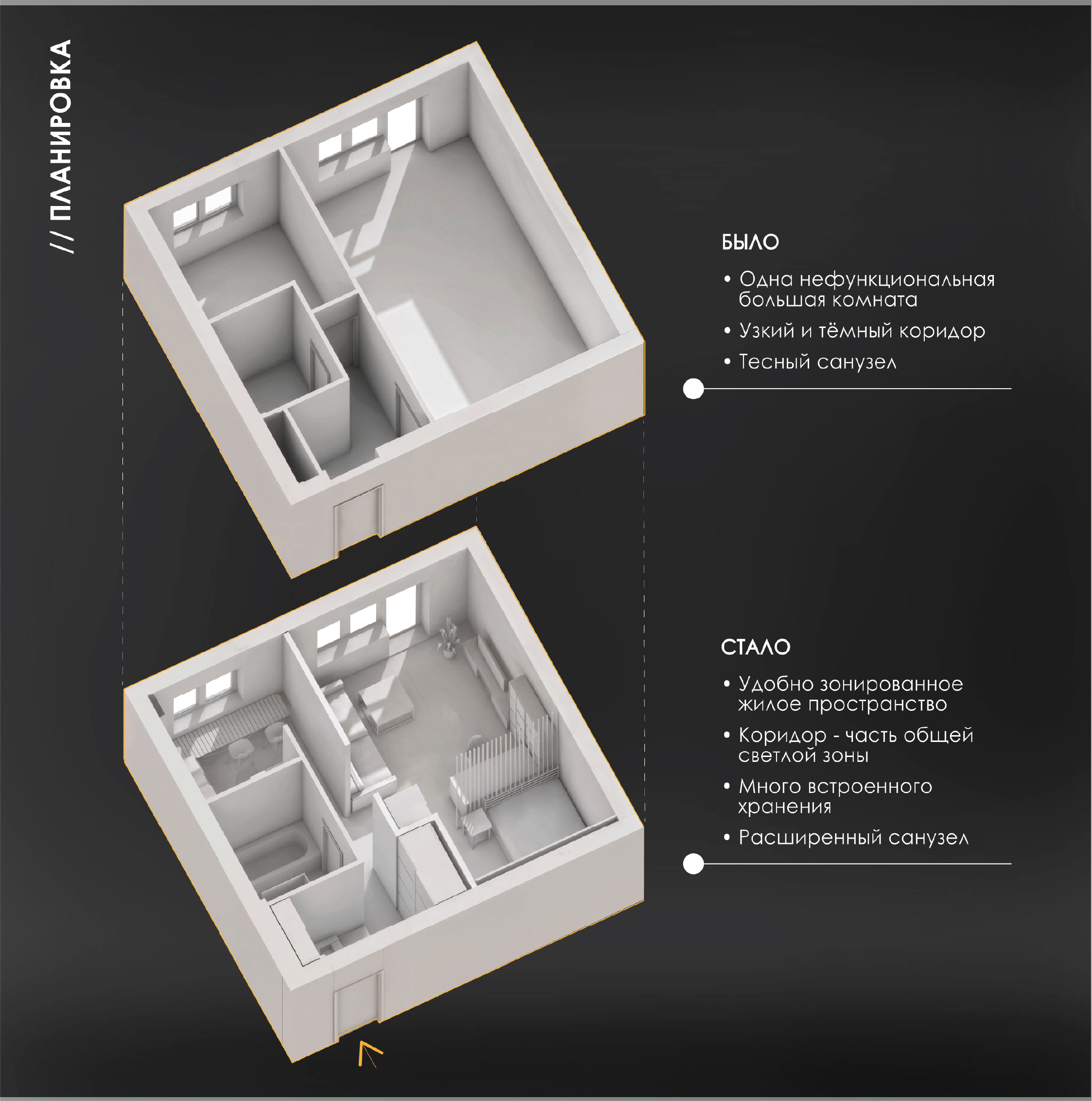 квартира для студента "Pocket Studio" 39 м²