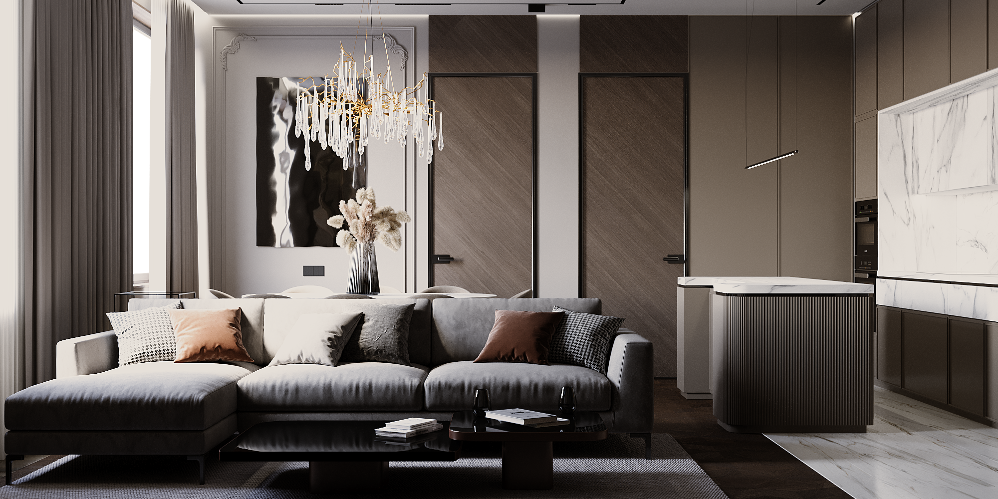 Квартира 110 м² в классическом стиле с современными элементами