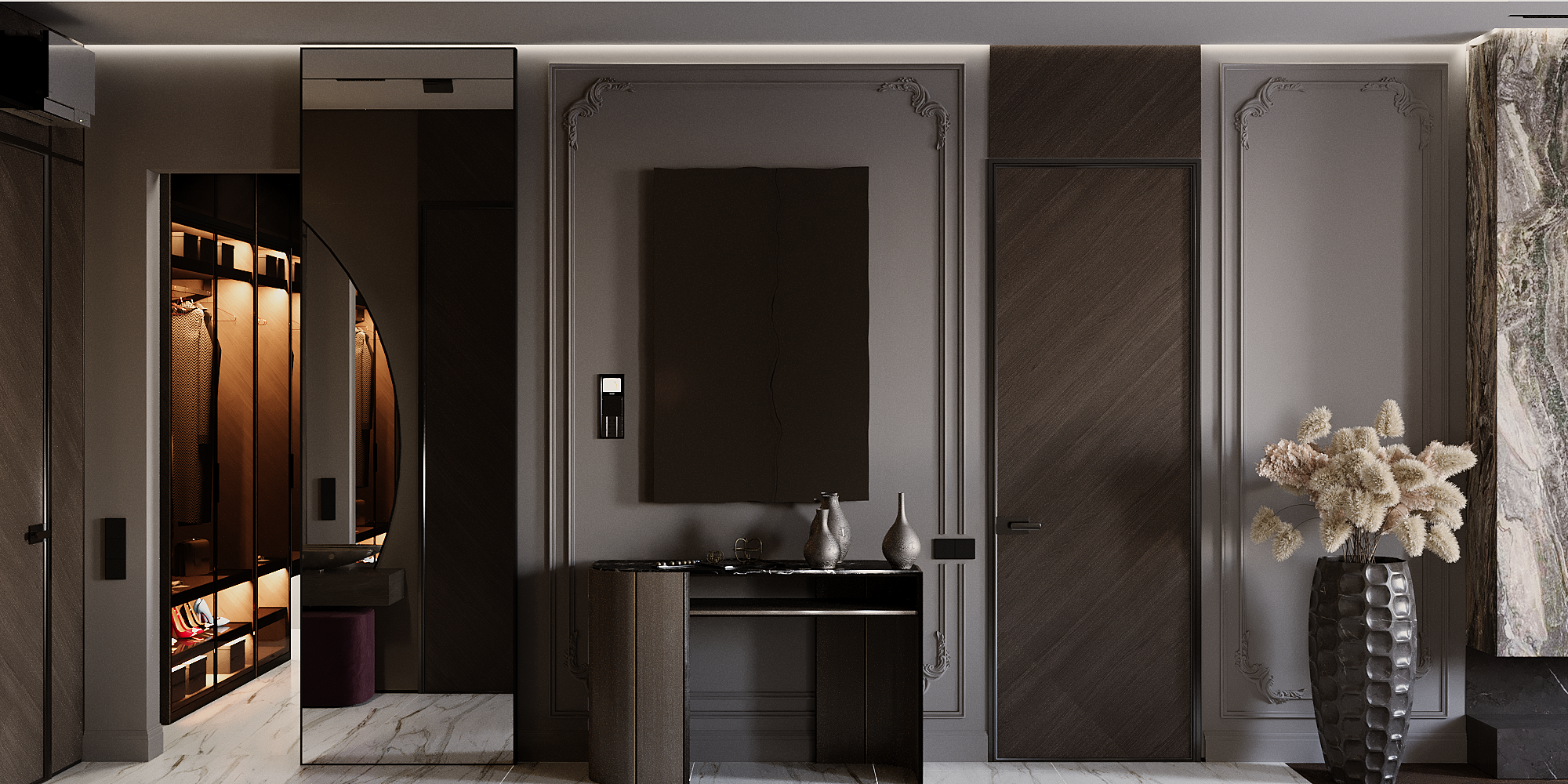 Квартира 110 м² в классическом стиле с современными элементами