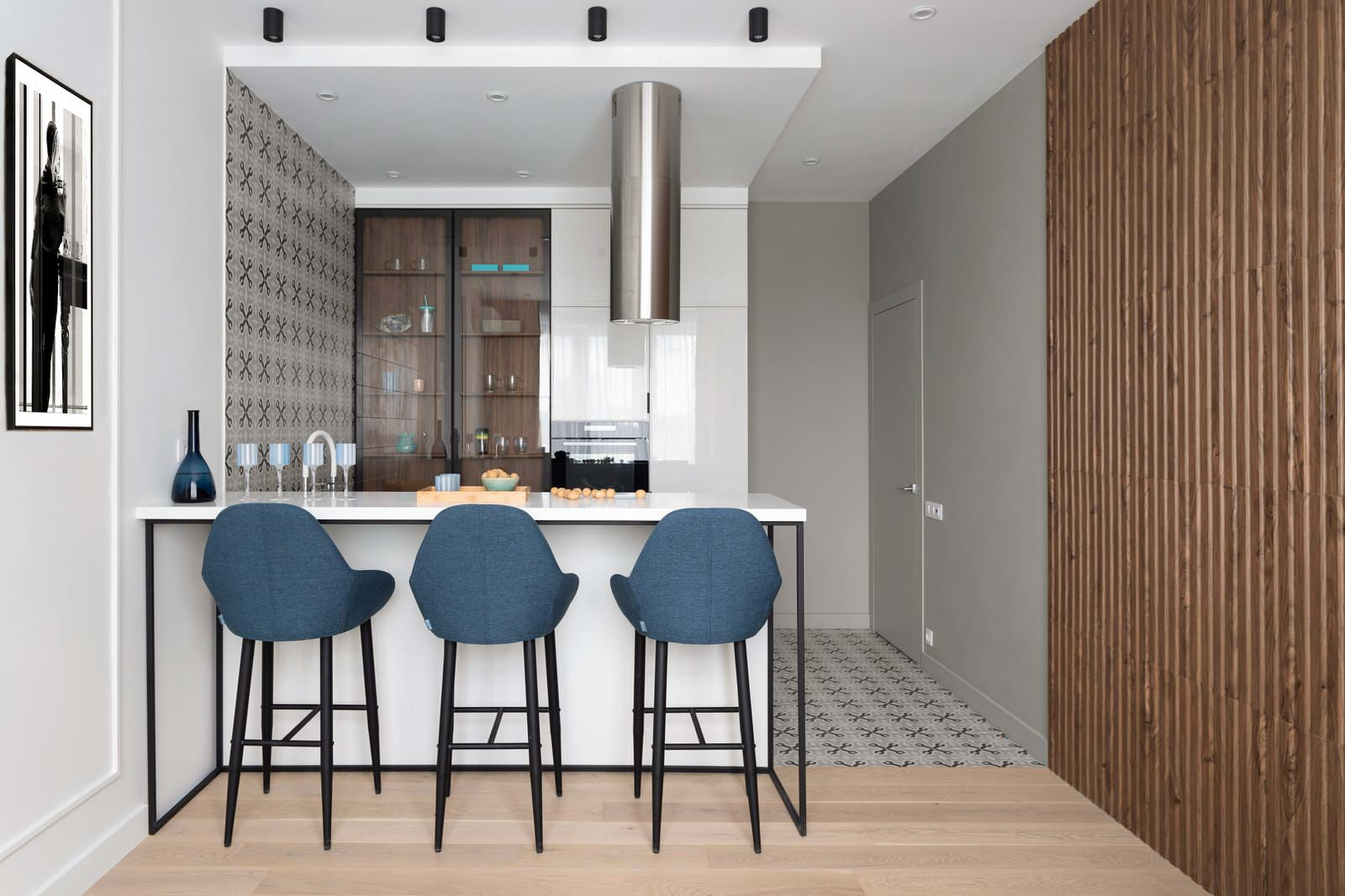 Квартира 74 м2 ЖК Город на реке. Тушино 2018 в современном стиле