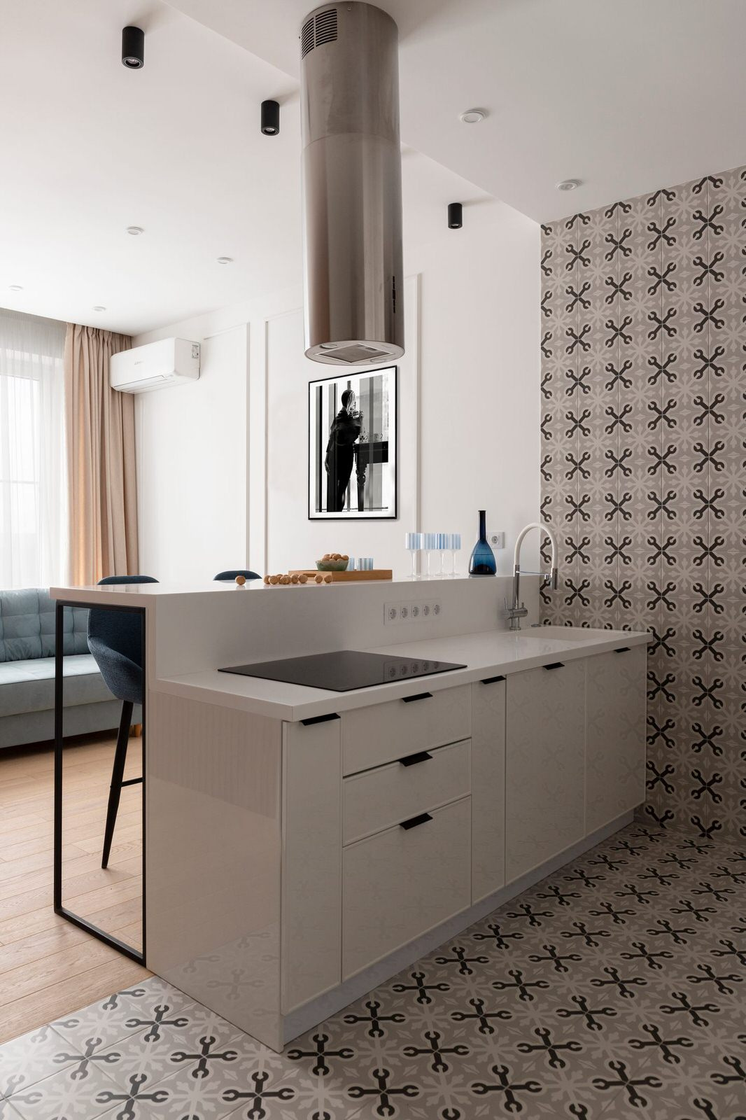 Квартира 74 м2 ЖК Город на реке. Тушино 2018 в современном стиле