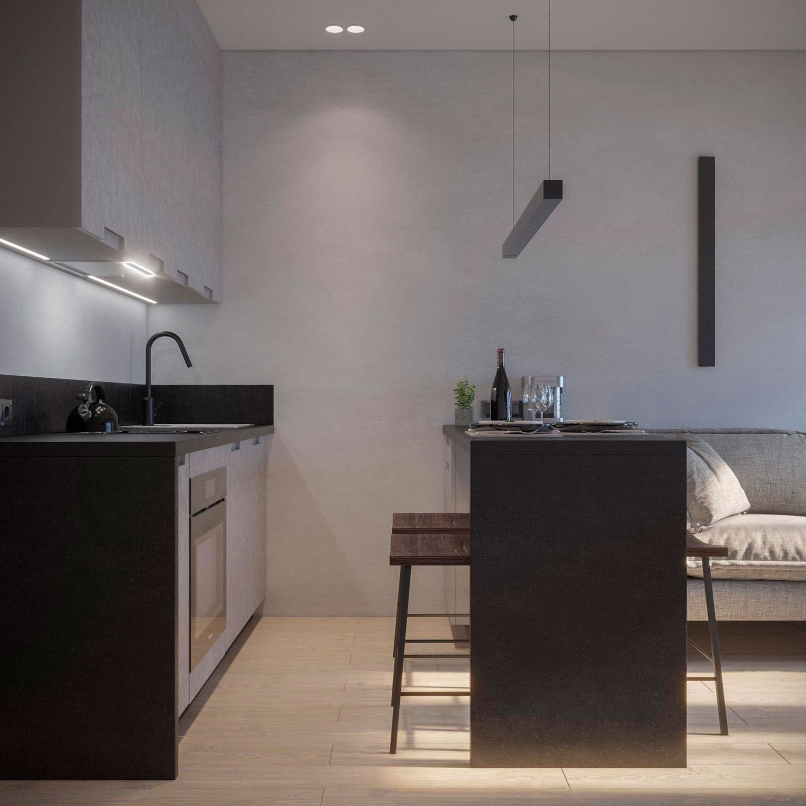 Дизайн студии для молодого человека ЖК БРУСИЛОВО Тверь