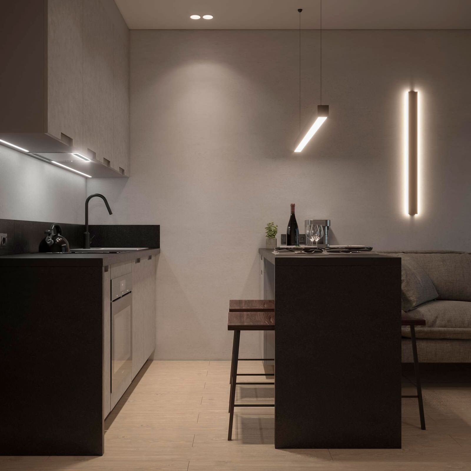 Дизайн студии для молодого человека ЖК БРУСИЛОВО Тверь