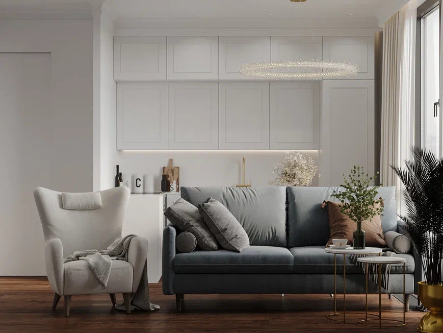 Квартира эконом класса 90 м² в стиле неоклассика