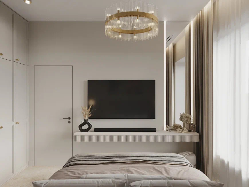 Апартаменты 40 м² в современном стиле в светлых оттенках