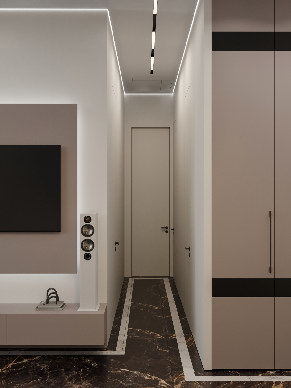Современный интерьер для пары в квартире 63 м²