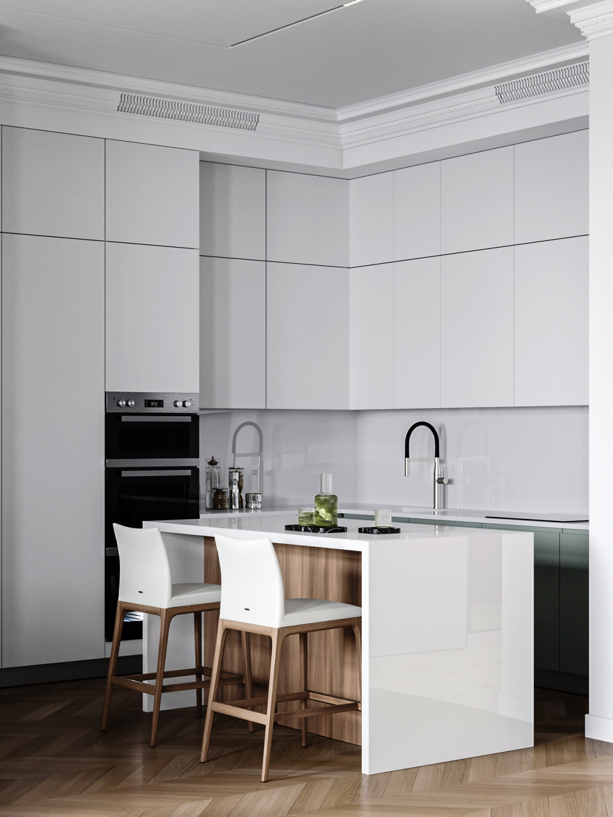 Стильная и минималистичная кухонная зона