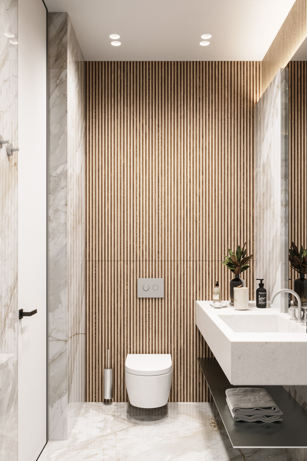 Гостевой санузел в лаконичном современном стиле