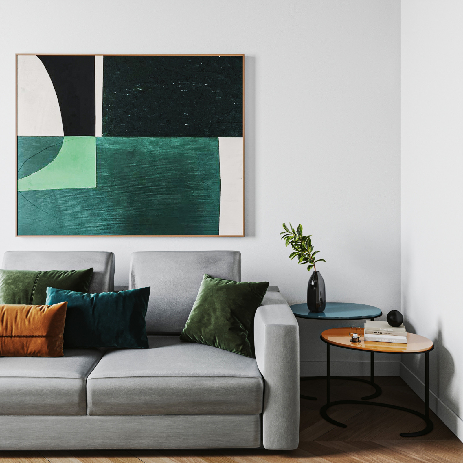 Фрагмент интерьера небольшого яркого кабинета площадью 11 м2