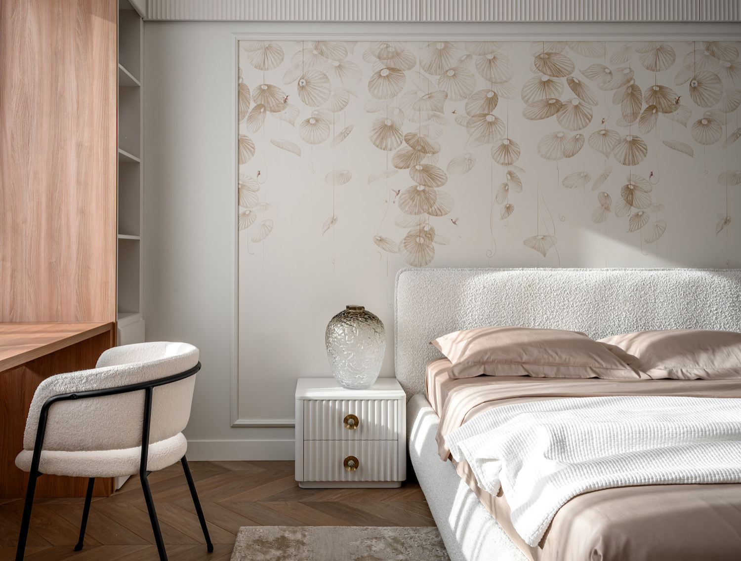 Фрагмент детской для двойняшек  с кроватью и письменным столом