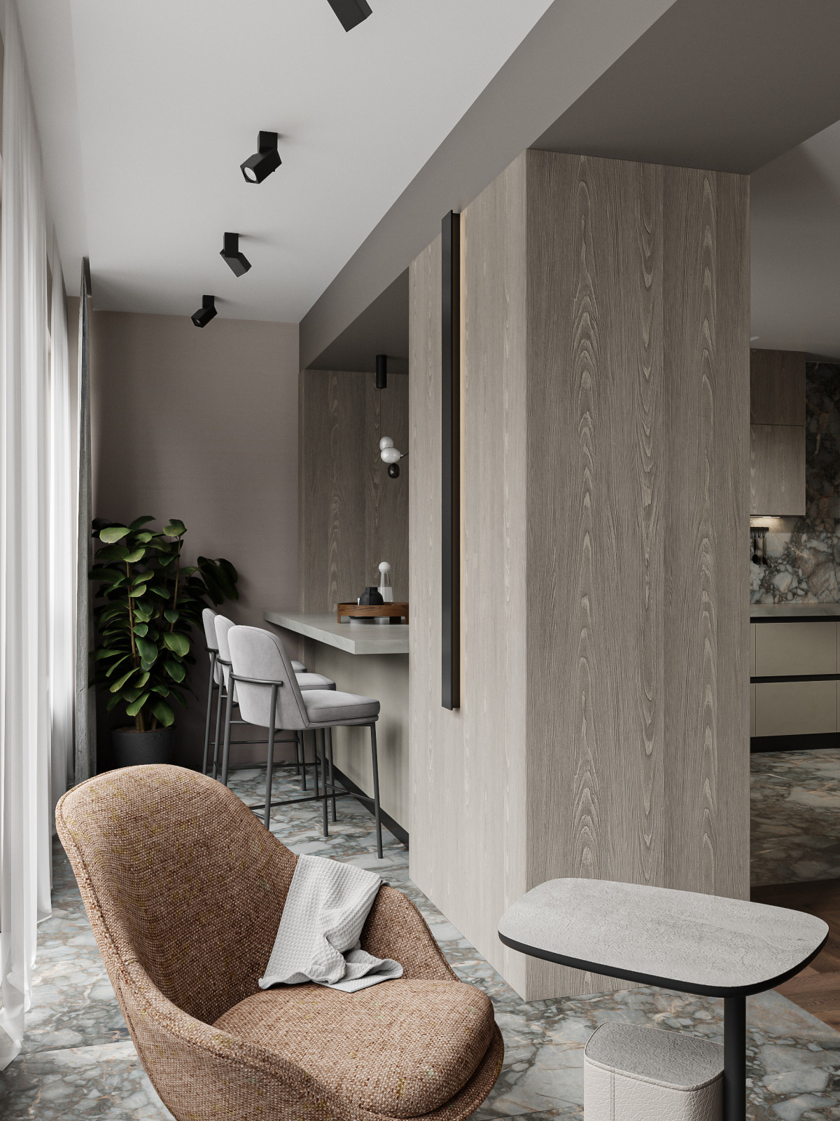 квартира с видом на лес