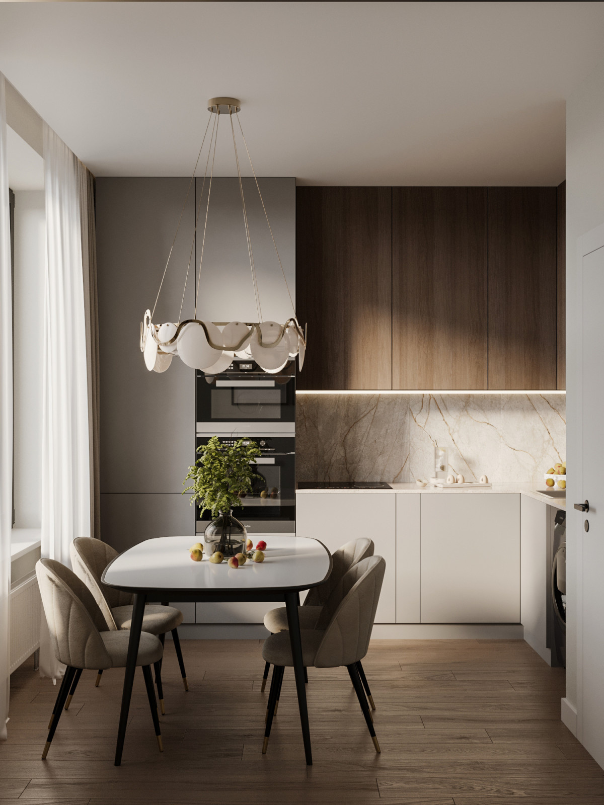 Современный интерьер для пары в квартире 50 м² в Москве