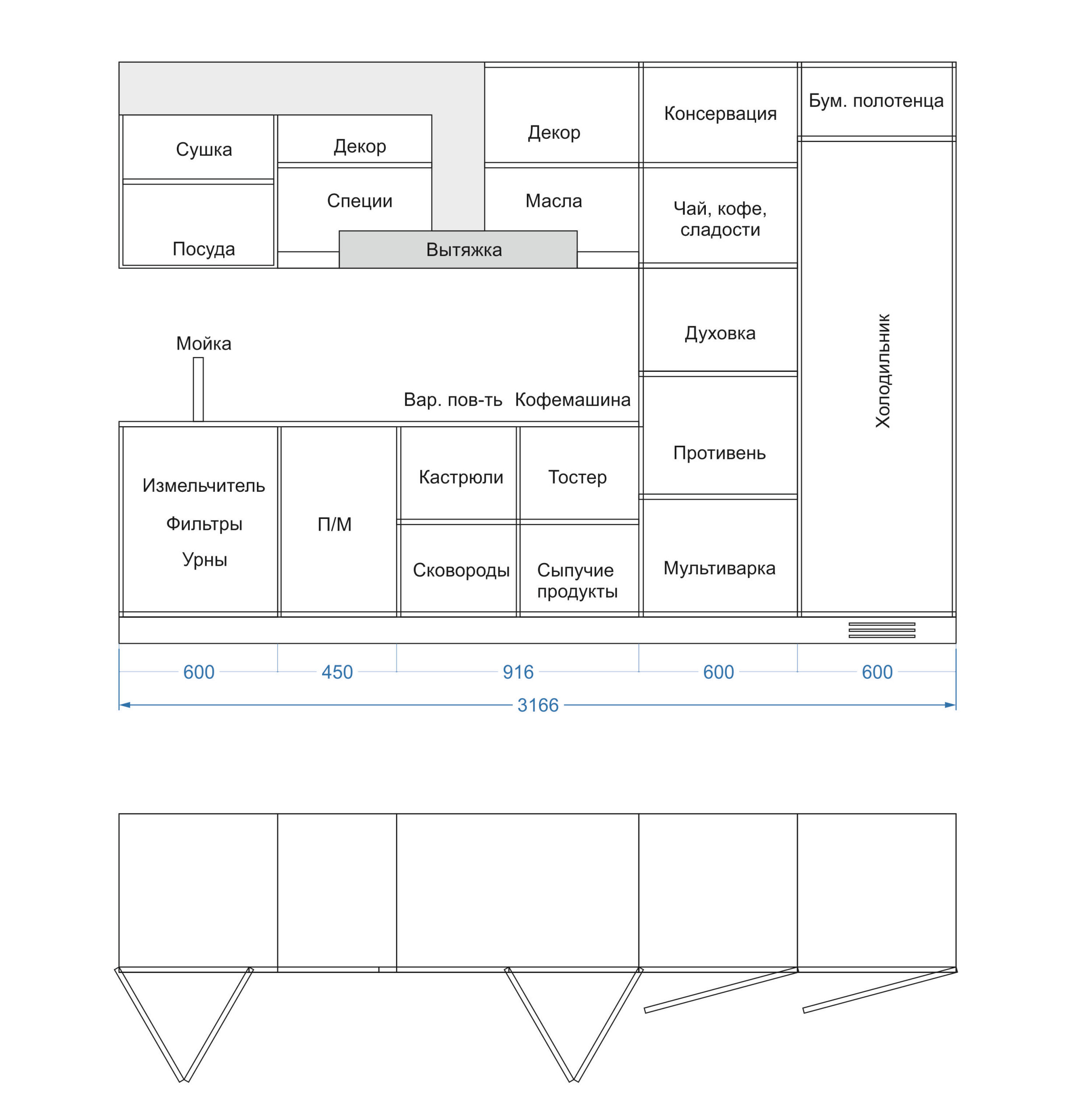 Кухни дешевле 200 000 ₽ — прайс для трех гарнитуров