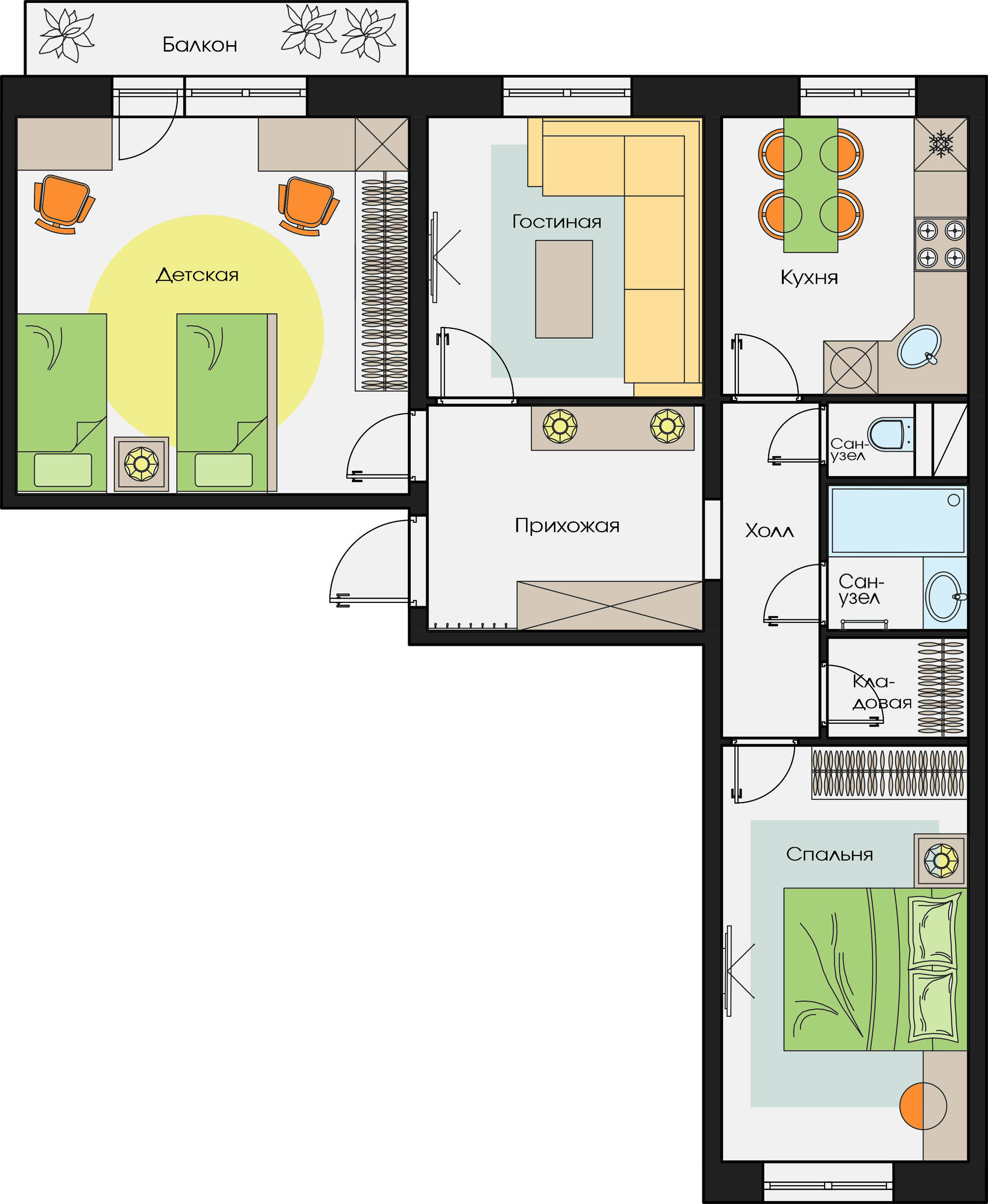 Планировка: варианты для трехкомнатных квартир в доме серии 111-97