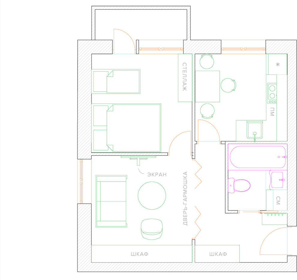 Перепланировка однокомнатной хрущевки: 5 вариантов