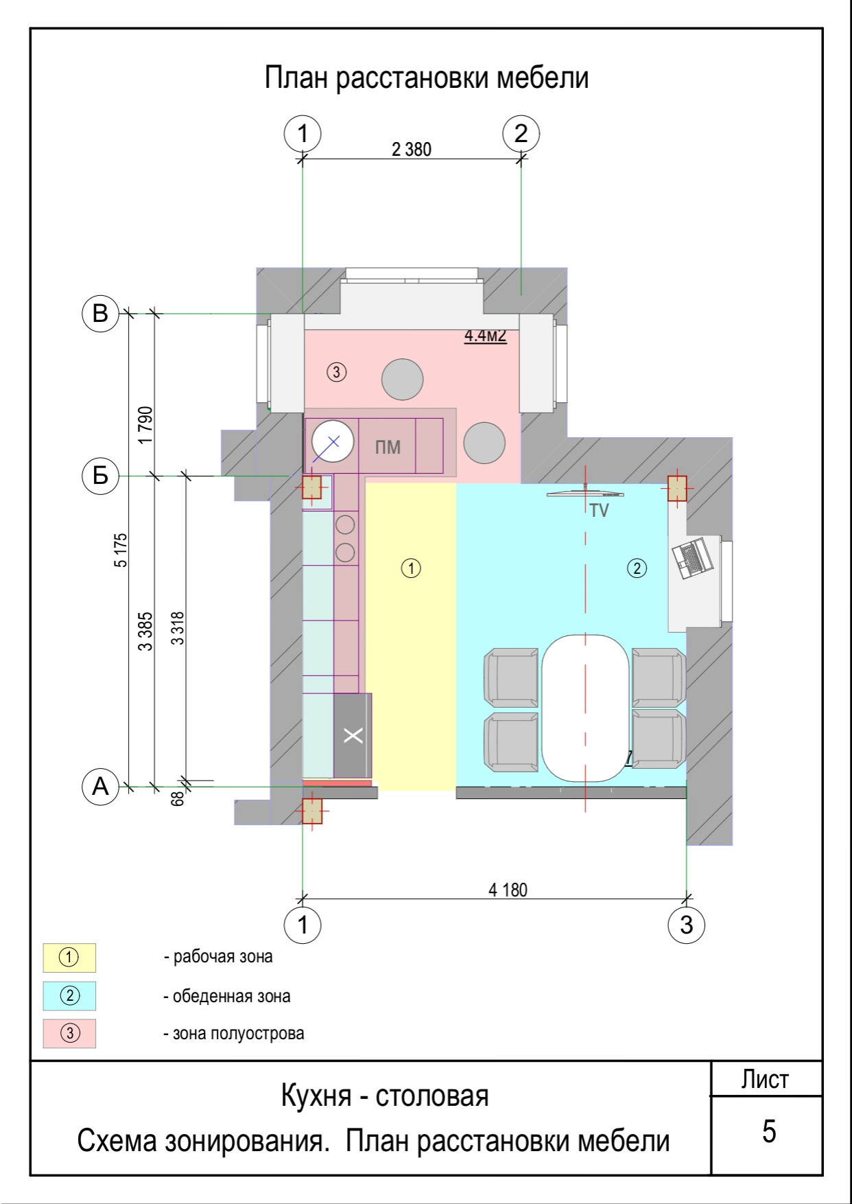 Поиск планировки: Кухня 18 кв.м, для которой сделали 4 плана