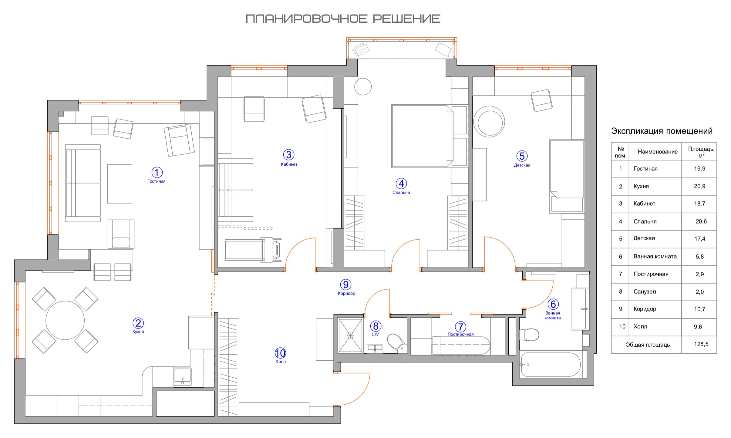 Проект недели: Кухня с голубыми фасадами и видом на парк из окна