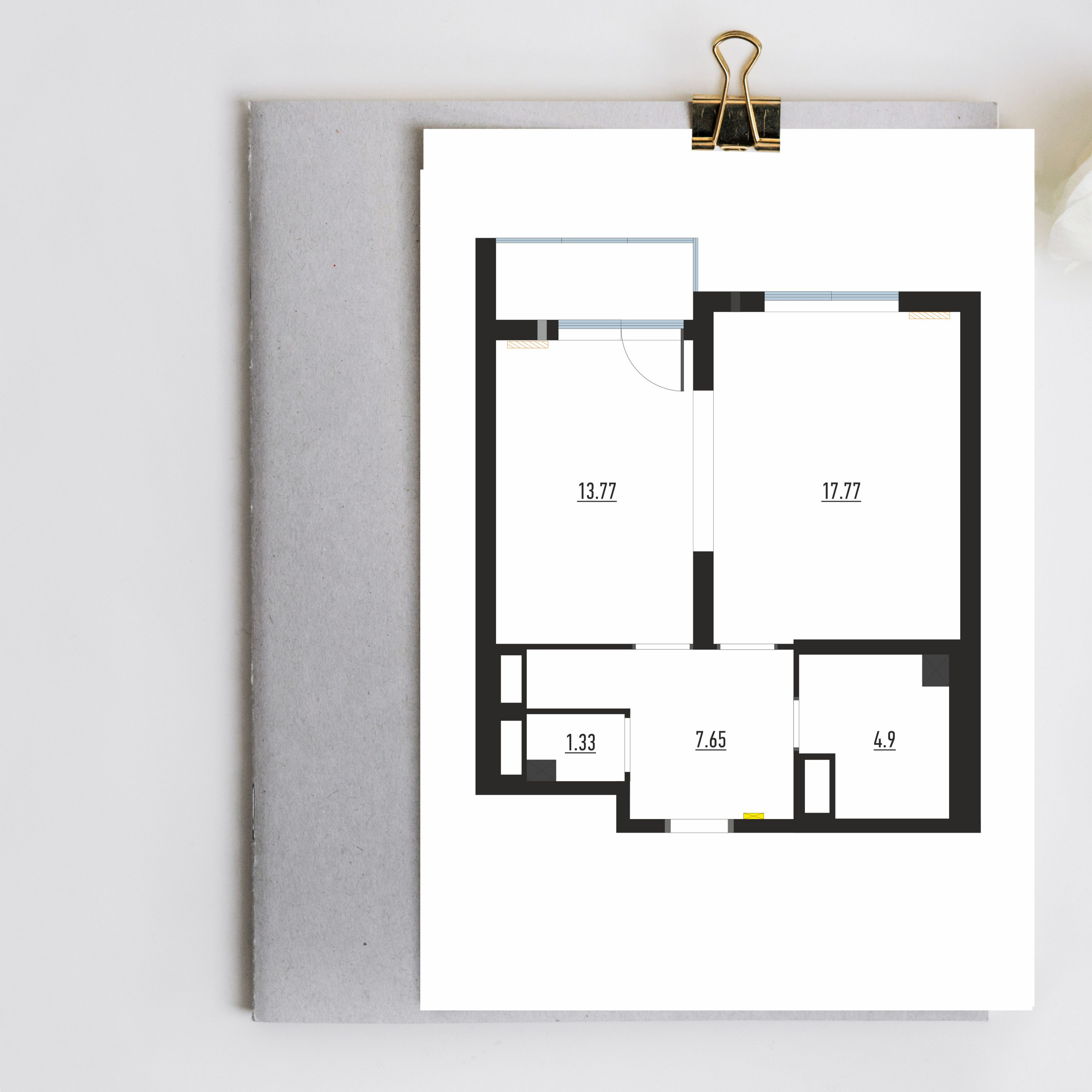 Поиск планировки: 46 кв.м с кухонным островом [6 вариантов]