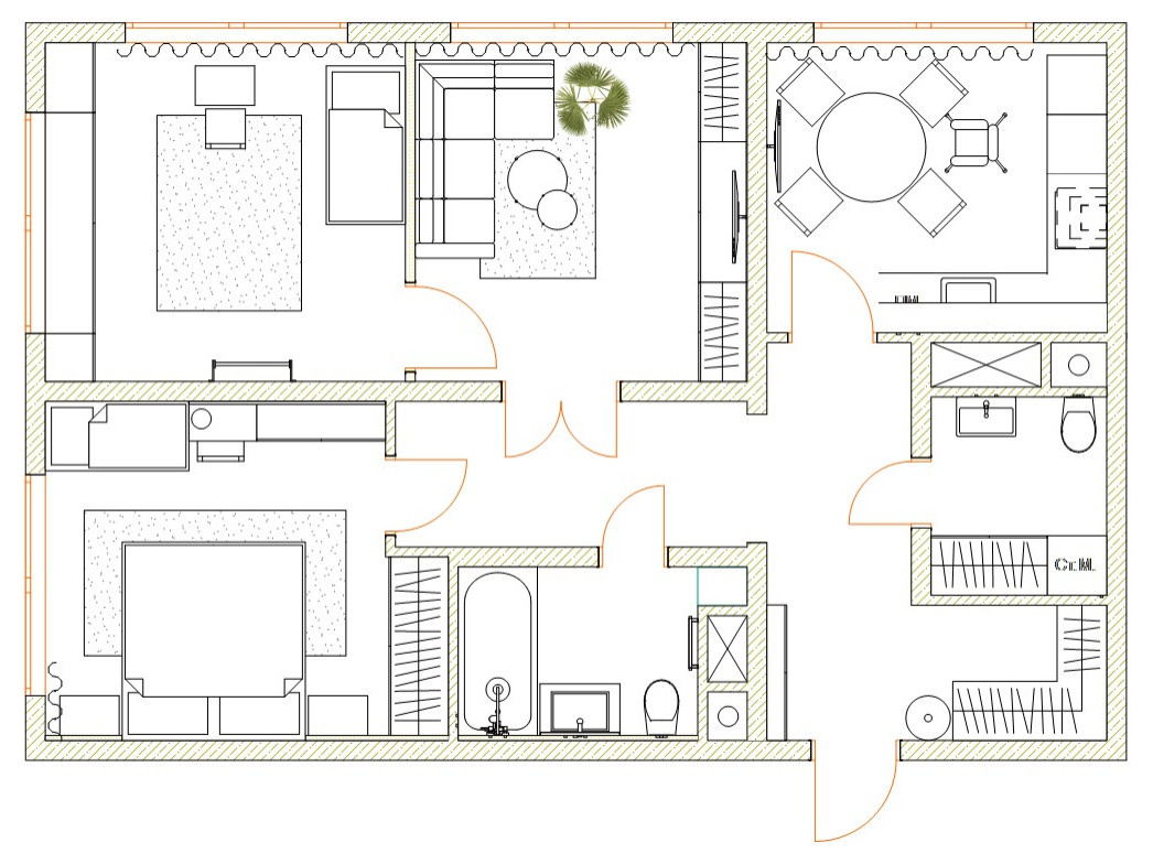 Houzz тур: Квартира с изумрудным диваном