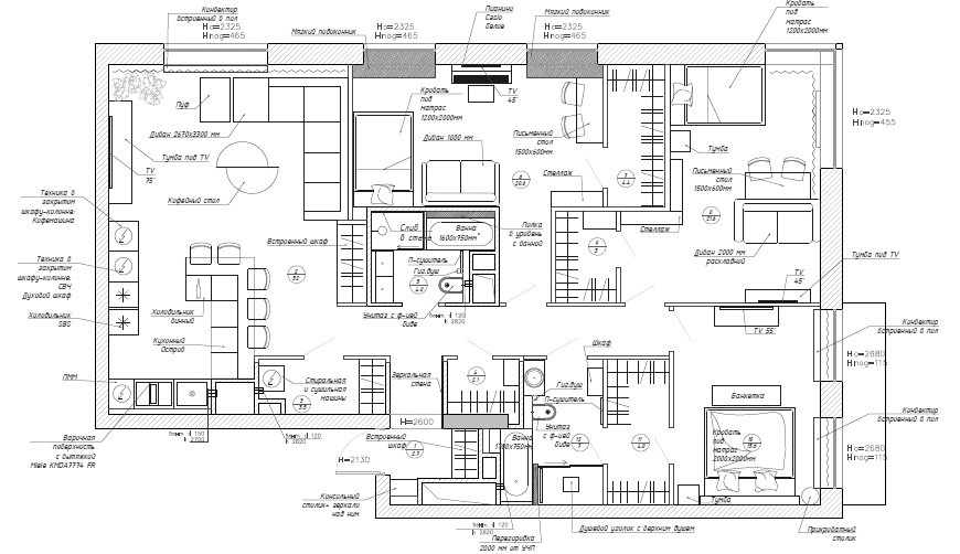 Houzz тур: Квартира с аквариумом и «спрятанной» кухней