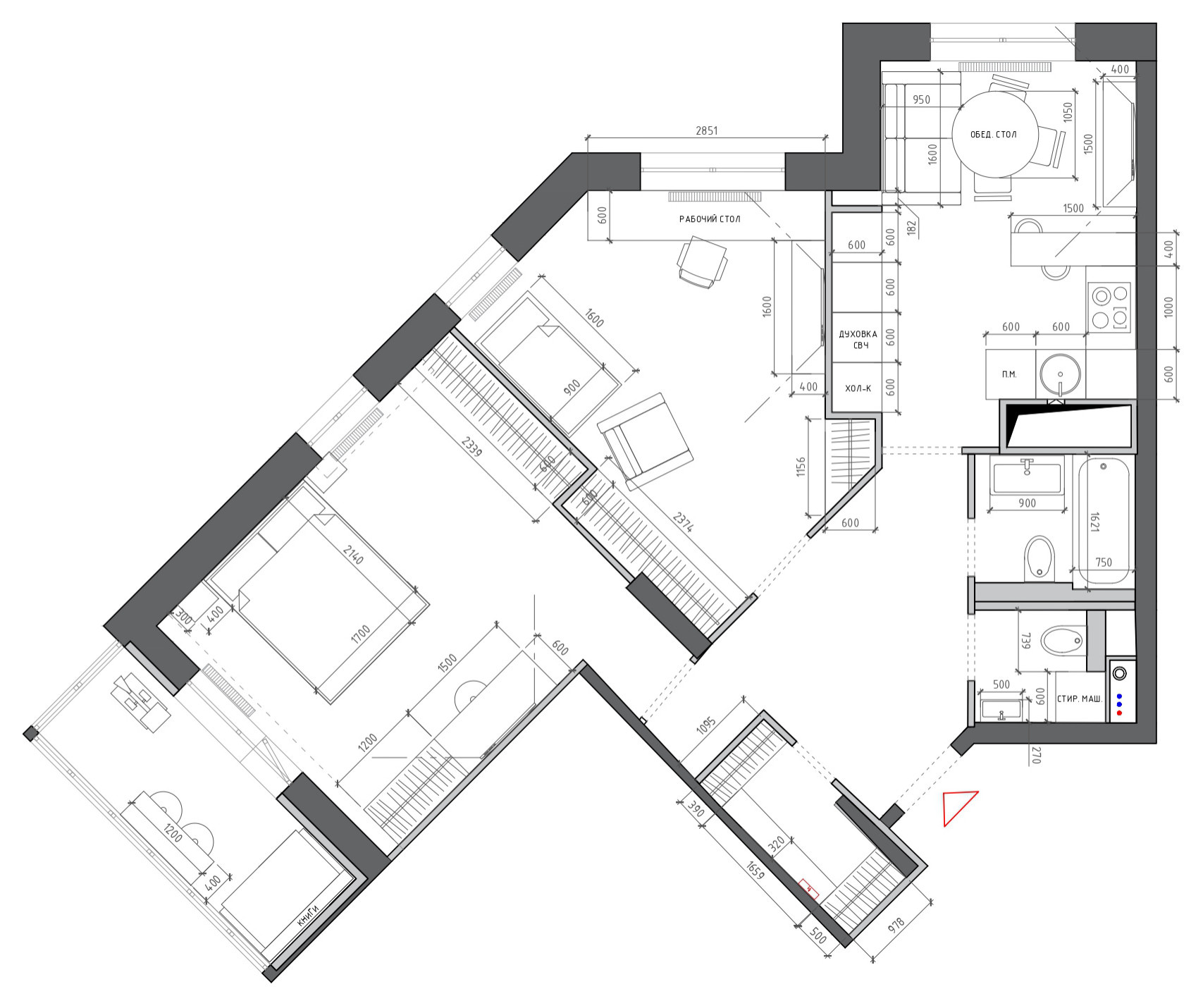 Поиск планировки: Евродвушка, где едва нашли место для гостиной