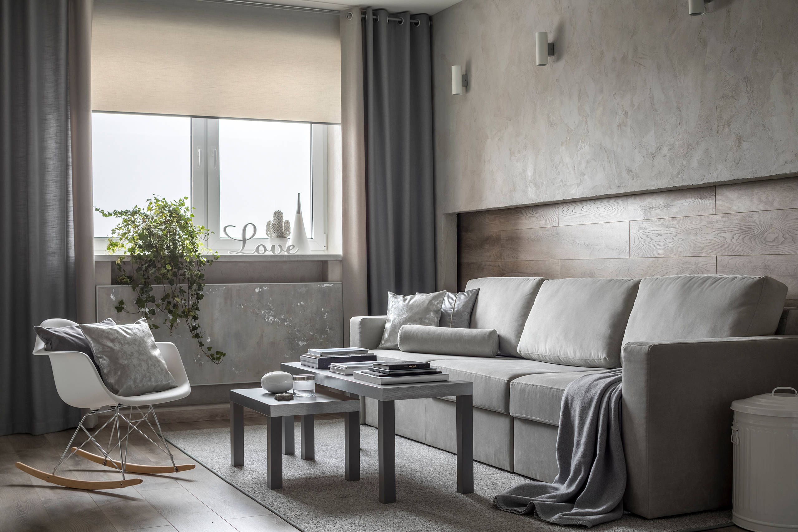 Houzz тур: Квартира холостяка в оттенках серого