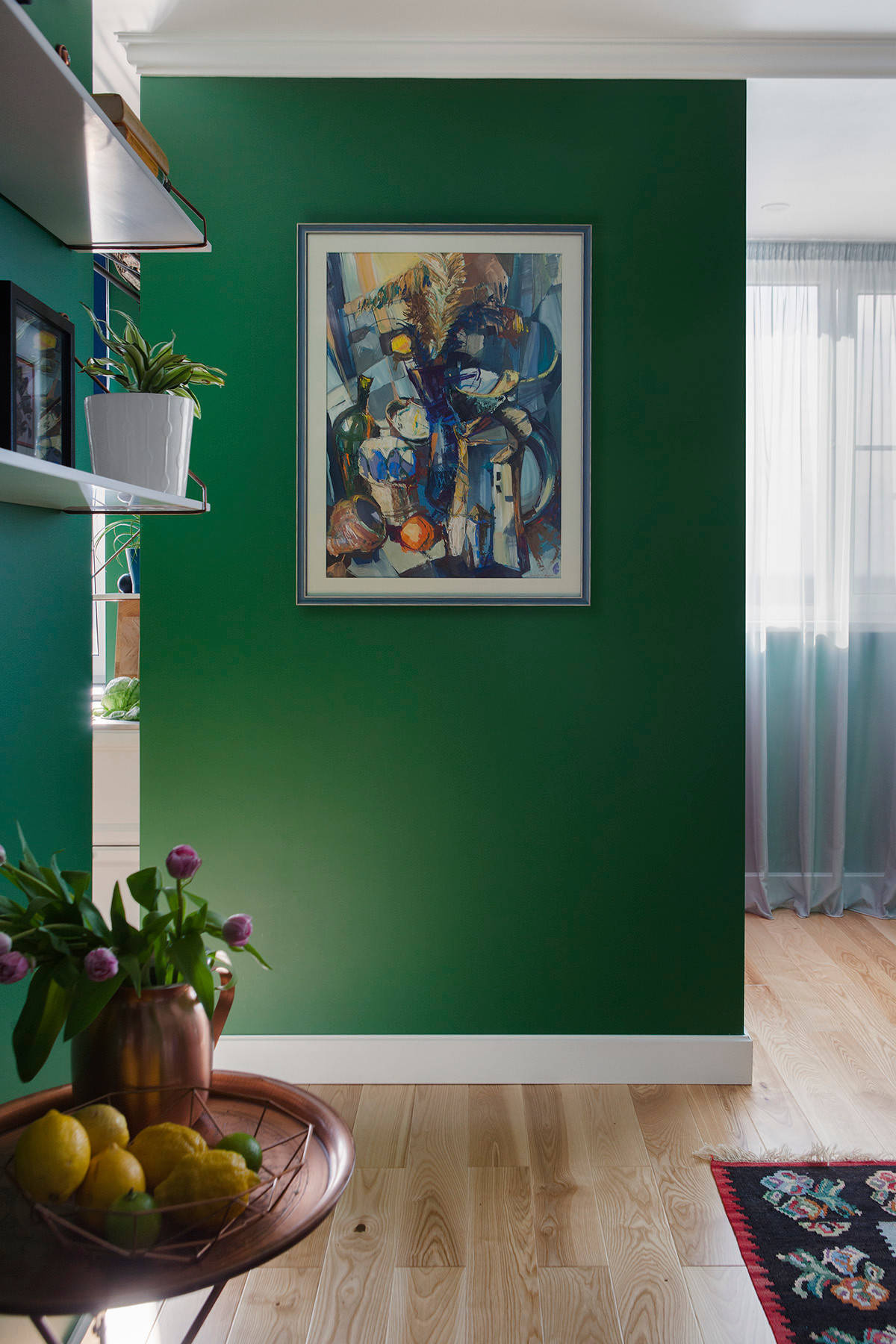 Houzz тур: Квартира 28 кв.м с зелёными стенами
