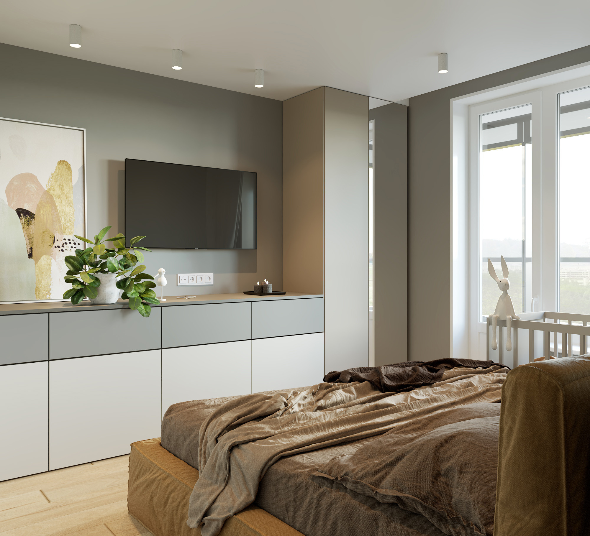 Поиск планировки: 3 варианта + финал для евротрешки с детской