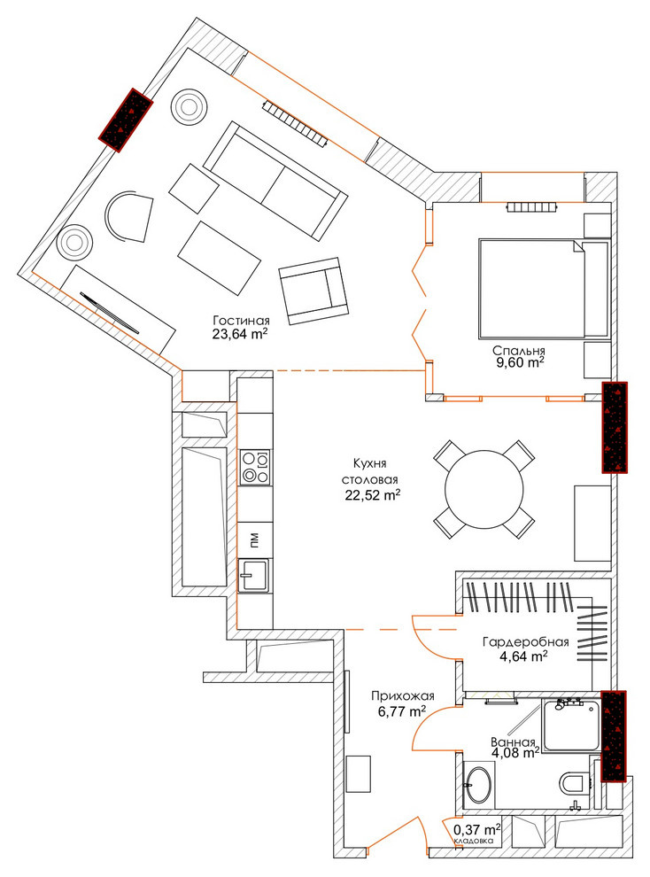 Houzz тур: Квартира для студента МГУ и его родителей