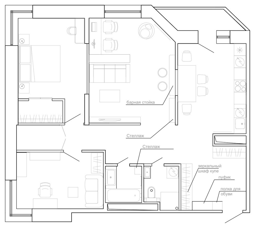 В гостях: Квартира с внутренним окном для дизайнера