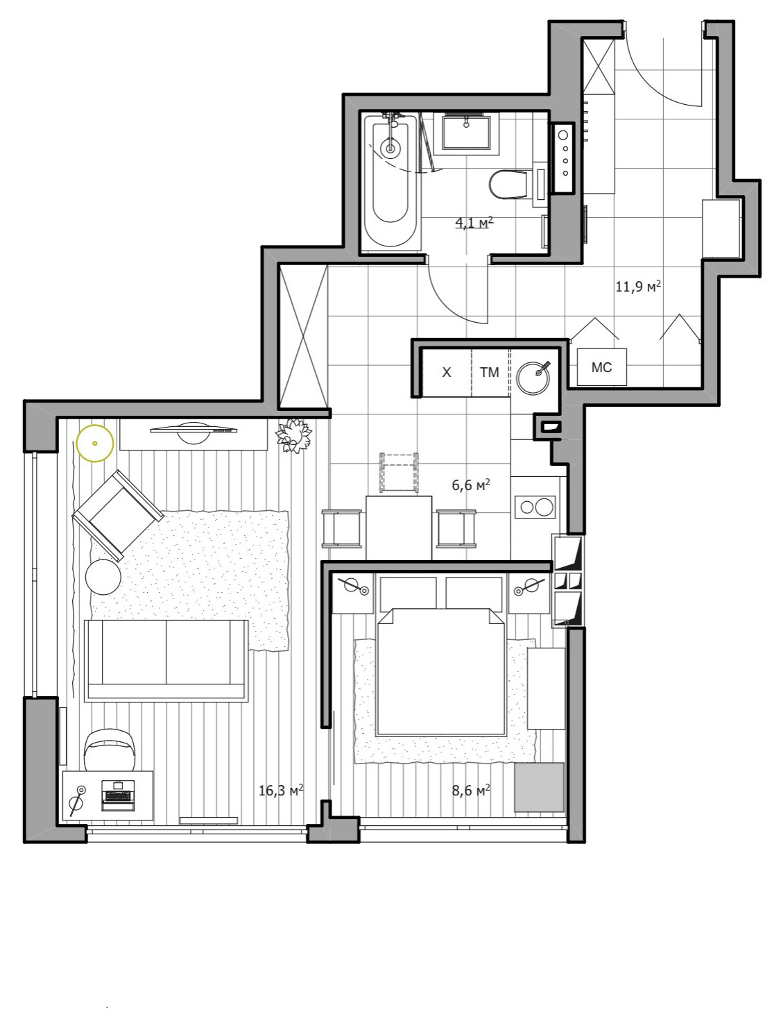 Houzz тур: Минская квартира в оттенках хвои и облаков