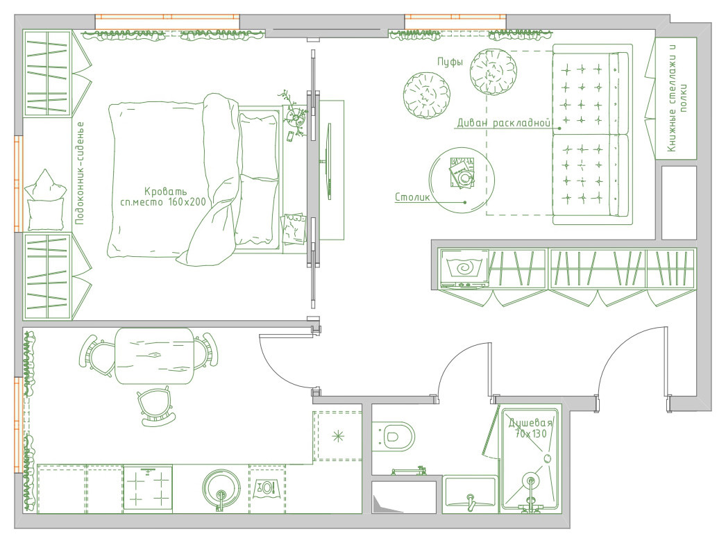 Поиск планировки: 4 плана + финал для апартаментов под сдачу