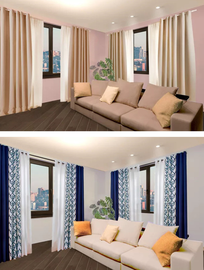 Вопрос: Как подобрать шторы к цвету обоев