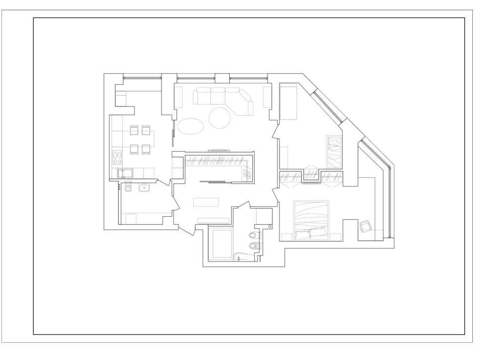 Houzz тур: Квартира в Перми с трёхметровым телевизором